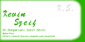 kevin szeif business card